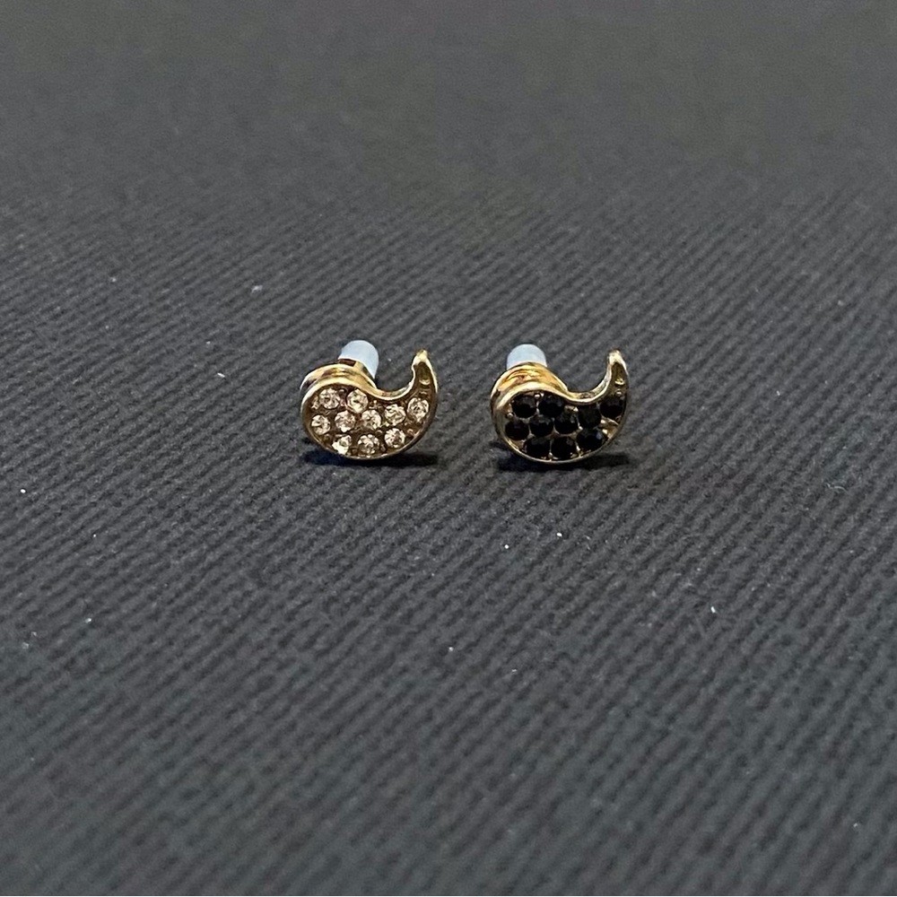 Gold Yin Yang Stud Earrings